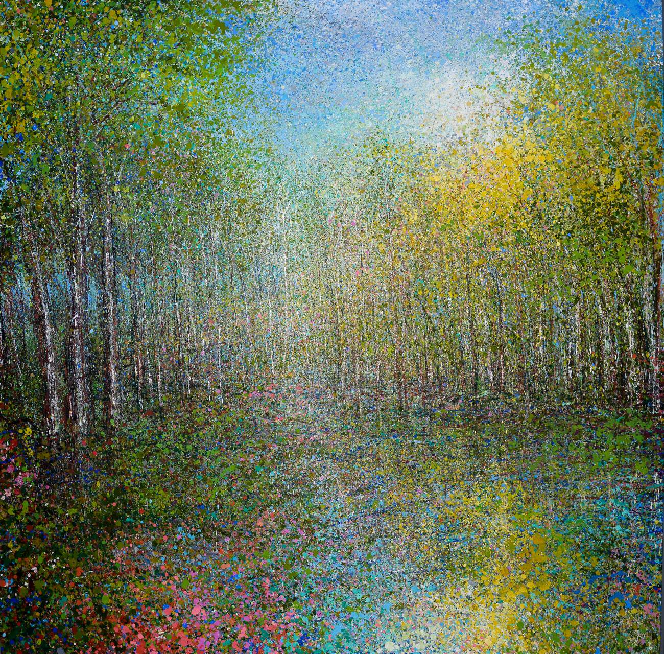 Waldraum Serie, 2015, Öl auf Leinwand, 200 x 200cm